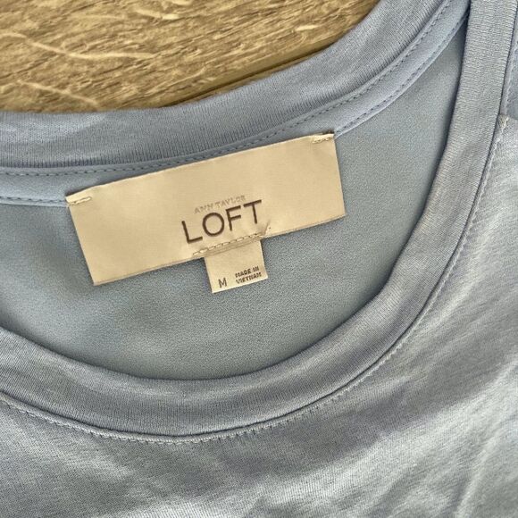 Loft Blue Color Block Sleeveless Shirt/Tank Top - Picture 2 of 3